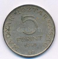 1948. 5Ft Ag "Petőfi" T:2 patina Adamo EM1