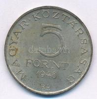 1948. 5Ft Ag "Petőfi" T:2 patina Adamo EM1