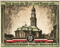 Német Birodalom/Weimari Köztársaság/ Hamburg 1921. 50Pf + 75Pf + 1M 3klf db, teljes sor T:I