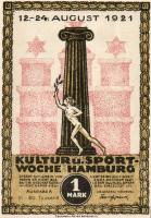 Német Birodalom/Weimari Köztársaság/ Hamburg 1921. 50Pf + 75Pf + 1M 3klf db, teljes sor T:I