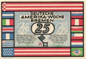 Német Birodalom/Weimari Köztársaság/ Bremen 1923. 25Pf(2x) + 50Pf(2x) + 75Pf(2x) + 100Pf(2x) 8klf db, teljes sor T:I,I-