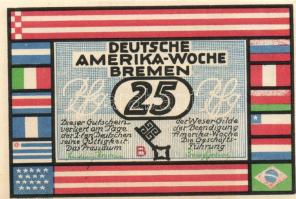 Német Birodalom/Weimari Köztársaság/ Bremen 1923. 25Pf(2x) + 50Pf(2x) + 75Pf(2x) + 100Pf(2x) 8klf db...