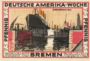 Német Birodalom/Weimari Köztársaság/ Bremen 1923. 25Pf(2x) + 50Pf(2x) + 75Pf(2x) + 100Pf(2x) 8klf db...
