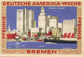 Német Birodalom/Weimari Köztársaság/ Bremen 1923. 25Pf(2x) + 50Pf(2x) + 75Pf(2x) + 100Pf(2x) 8klf db...