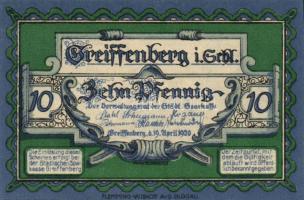 Német Birodalom/Weimari Köztársaság/ Greiffenberg 1920. 10Pf + 25Pf + 50Pf 3klf db, teljes sor T:I