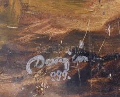 Demjén (?) 999 jelzéssel: A fehér paripa. Olaj, farost, sérült, 50×40 cm