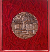 ~1970-1980. "Kecskemét Város Tanácsa" kétoldalas, öntött Br plakett eredeti tokban (81mm) ...