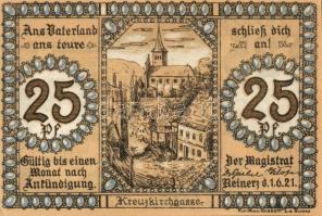 Német Birodalom/Weimari Köztársaság/ Reinerz 1921. 10Pf + 25Pf(6x) + 50Pf(6x) 13klf db, teljes sor T...