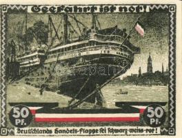 Német Birodalom/Weimari Köztársaság/ Hamburg 1921. 50Pf(ezüst nyomással) + 1M(arany nyomással) 2klf ...