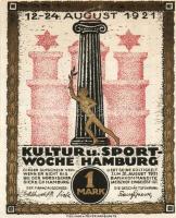 Német Birodalom/Weimari Köztársaság/ Hamburg 1921. 50Pf(ezüst nyomással) + 1M(arany nyomással) 2klf ...