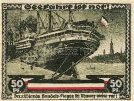 Német Birodalom/Weimari Köztársaság/ Hamburg 1921. 50Pf(ezüst nyomással) + 1M(arany nyomással) 2klf ...