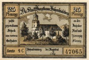 Német Birodalom/Weimari Köztársaság/ Hohenfriedeberg D.N. 25Pf(4x) + 50Pf(4x) + 75Pf + 1,25M 10klf d...