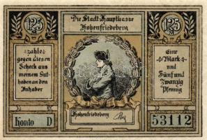 Német Birodalom/Weimari Köztársaság/ Hohenfriedeberg D.N. 25Pf(4x) + 50Pf(4x) + 75Pf + 1,25M 10klf d...