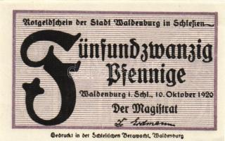 Német Birodalom/Weimari Köztársaság/ Waldenburg 1920. 25Pf(4x) 4klf db, teljes sor T:I