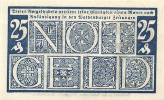 Német Birodalom/Weimari Köztársaság/ Waldenburg 1920. 25Pf(4x) 4klf db, teljes sor T:I