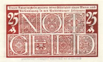 Német Birodalom/Weimari Köztársaság/ Waldenburg 1920. 25Pf(4x) 4klf db, teljes sor T:I
