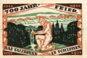 Német Birodalom/Weimari Köztársaság/ Ober-Salzbrunn 1921. 50Pf(5x) 5klf db, teljes sor T:I,I-