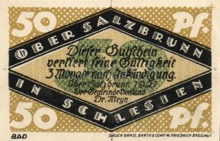 Német Birodalom/Weimari Köztársaság/ Ober-Salzbrunn 1921. 50Pf(5x) 5klf db, teljes sor T:I,I-