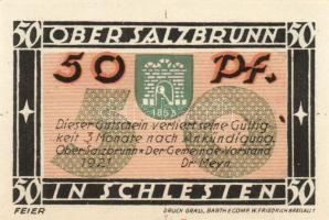 Német Birodalom/Weimari Köztársaság/ Ober-Salzbrunn 1921. 50Pf(5x) 5klf db, teljes sor T:I,I-