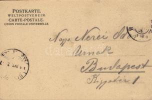 1906 Würzburg, Dominikanerplatz, Dauch's Conditorei / square, street view, tram, confectionery ...