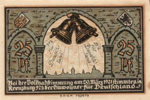 Német Birodalom/Weimari Köztársaság/ Kreuzburg 1921. 25Pf + 50Pf(2x) + 75Pf(2x) 5klf db, teljes sor T:I