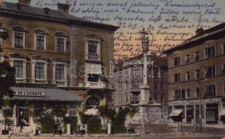 1915 Ljubljana, Laibach; Wienerstraße / street view, café, shops + K.u.K. Reservespital Laibach (EK)