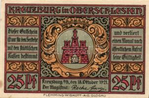 Német Birodalom/Weimari Köztársaság/ Kreuzburg 1921. 25Pf + 50Pf(2x) + 75Pf(2x) 5klf db, teljes sor ...