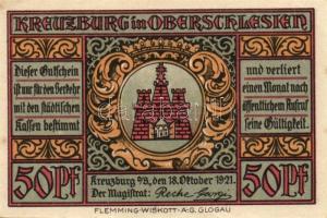 Német Birodalom/Weimari Köztársaság/ Kreuzburg 1921. 25Pf + 50Pf(2x) + 75Pf(2x) 5klf db, teljes sor ...
