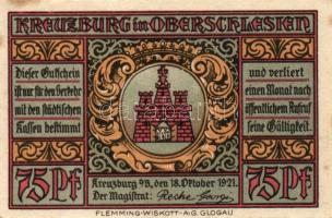 Német Birodalom/Weimari Köztársaság/ Kreuzburg 1921. 25Pf + 50Pf(2x) + 75Pf(2x) 5klf db, teljes sor ...