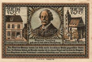 Német Birodalom/Weimari Köztársaság/ Kreuzburg 1921. 25Pf + 50Pf(2x) + 75Pf(2x) 5klf db, teljes sor ...