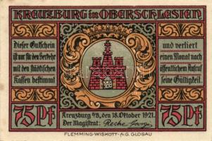 Német Birodalom/Weimari Köztársaság/ Kreuzburg 1921. 25Pf + 50Pf(2x) + 75Pf(2x) 5klf db, teljes sor ...