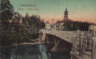 Terebovlia, Trembowla, Terebovlya; Ratusz i nowy most. Nakl. J. Rosenbaum / town hall, new bridge (Rb)