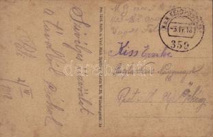 1918 Udine, Torre dell'Orologio / clock tower + "K.U.K. FELDPOSTAMT 359" (fl)