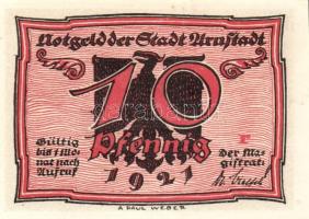 Német Birodalom/Weimari Köztársaság/ Arnstadt 1921. 10Pf(6x) 6klf db, teljes sor T:I