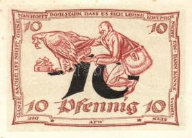 Német Birodalom/Weimari Köztársaság/ Arnstadt 1921. 10Pf(6x) 6klf db, teljes sor T:I