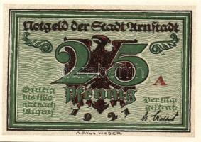 Német Birodalom/Weimari Köztársaság/ Arnstadt 1921. 25Pf(6x) 6klf db, teljes sor T:I