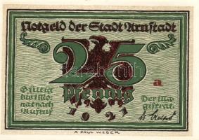Német Birodalom/Weimari Köztársaság/ Arnstadt 1921. 25Pf(6x) 6klf db, teljes sor T:I