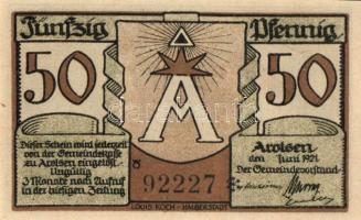 Német Birodalom/Weimari Köztársaság/ Arolsen 1921. 10Pf + 25Pf + 50Pf 3klf db, teljes sor T:I