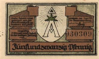 Német Birodalom/Weimari Köztársaság/ Arolsen 1921. 10Pf + 25Pf + 50Pf 3klf db, teljes sor T:I