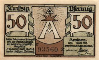 Német Birodalom/Weimari Köztársaság/ Arolsen 1921. 10Pf + 25Pf + 50Pf 3klf db, teljes sor T:I