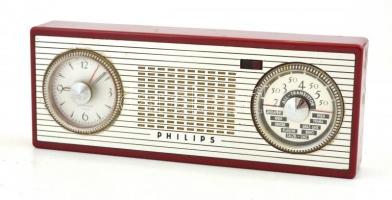 Retro Philips rádió órával, nem kipróbált, óra nem jár, 9x23 cm