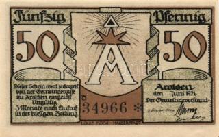 Német Birodalom/Weimari Köztársaság/ Arolsen 1921. 10Pf + 25Pf + 50Pf 3klf db, teljes sor T:I