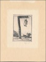 Kondor Béla (1931-1972): Liberté (életműkat. 1958/63). Rézkarc, papír, jelzett, lap tetején enyhén sérült, rézkarc ép. 8,5x6 cm