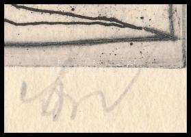 Kondor Béla (1931-1972): Liberté (életműkat. 1958/63). Rézkarc, papír, jelzett, lap tetején enyhén s...