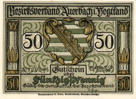 Német Birodalom/Weimari Köztársaság/ Auerbach 1921. 50Pf(3x) + 75Pf(3x) 6klf db, teljes sor T:I