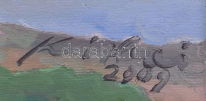 Krizbai Sándor (1949-): Erdélyi idill. Olaj, vászon, jelzett és datált (Krizbai 2009), hátoldalán au...