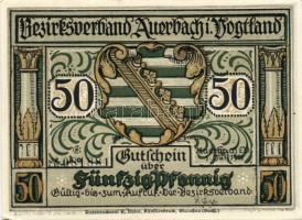 Német Birodalom/Weimari Köztársaság/ Auerbach 1921. 50Pf(3x) + 75Pf(3x) 6klf db, teljes sor T:I