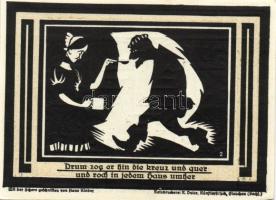 Német Birodalom/Weimari Köztársaság/ Auerbach 1921. 50Pf(3x) + 75Pf(3x) 6klf db, teljes sor T:I