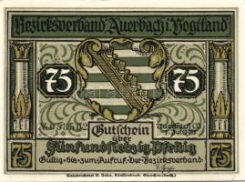 Német Birodalom/Weimari Köztársaság/ Auerbach 1921. 50Pf(3x) + 75Pf(3x) 6klf db, teljes sor T:I