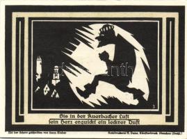 Német Birodalom/Weimari Köztársaság/ Auerbach 1921. 50Pf(3x) + 75Pf(3x) 6klf db, teljes sor T:I